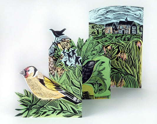 Art Angels 3D 'Garden Birds' by Angela Harding Greetings Card