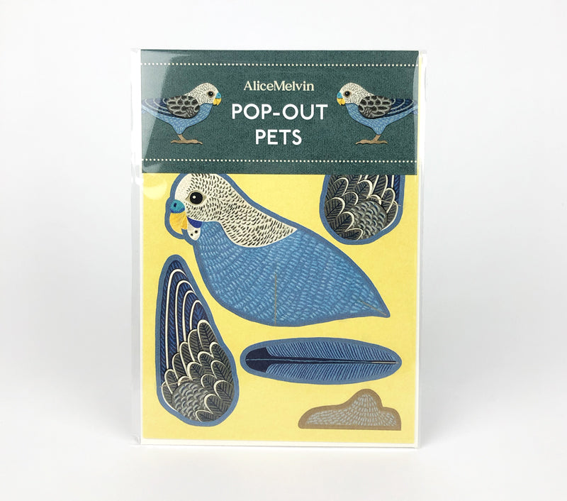 Art Angels Pop-Out Pets Alice Melvin Budgie Card