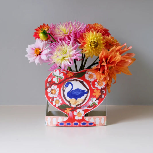 Art Angels 3D 'Swan & Thorn' Polly Fern Die-Cut Paper Romantic Vase Greeting Card