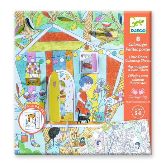 Djeco Little Doors Colouring Sheets - Nina's Play Tents
