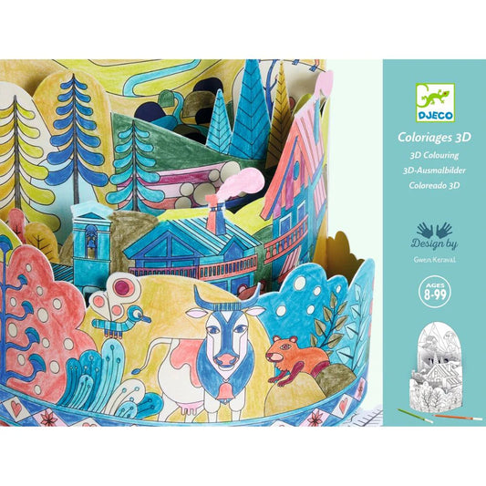 Djeco Diorama Colouring - Top Of The World
