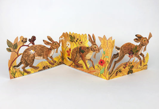 Art Angels 3D Mark Hearld Hares Pop-Up Card