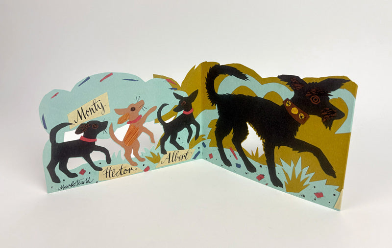 Art Angels 3D Mark Hearld Puppy Parade Pop-Up Card