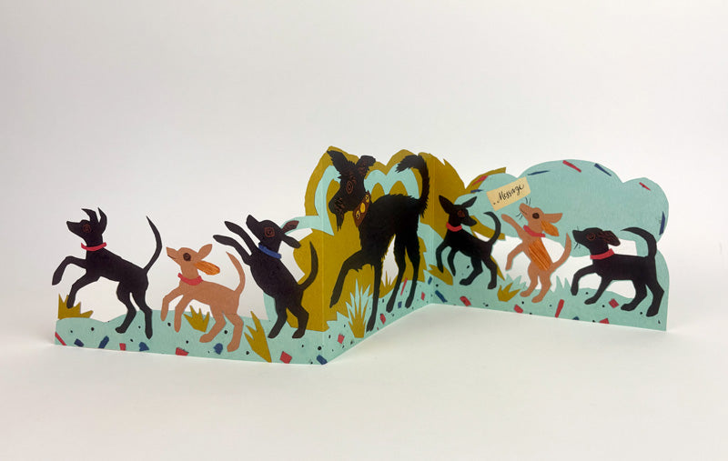 Art Angels 3D Mark Hearld Puppy Parade Pop-Up Card