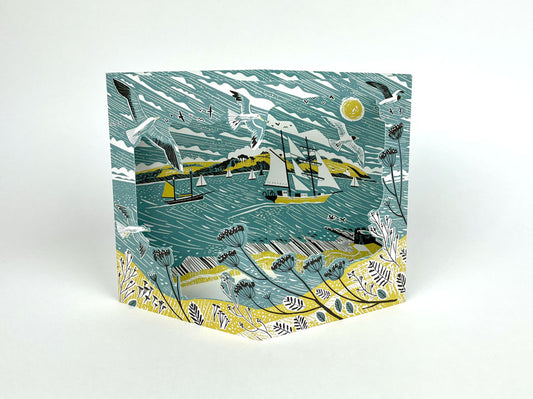 Art Angels 3D 'Tall Ship Pendennis Point' by Matt Johnson Greetings Card
