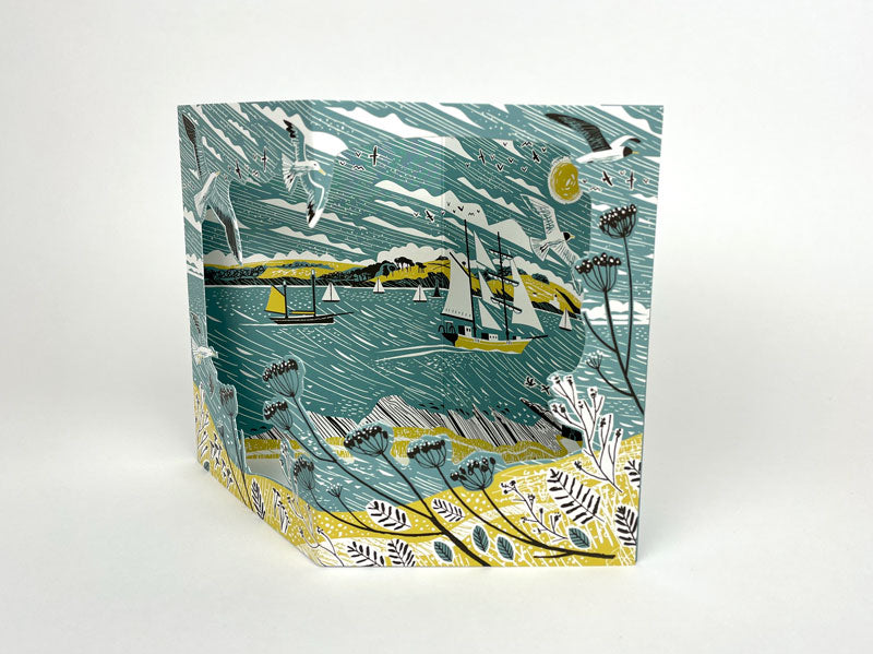 Art Angels 3D 'Tall Ship Pendennis Point' by Matt Johnson Greetings Card