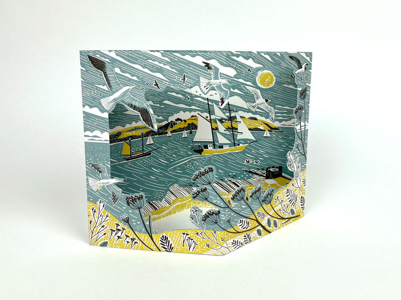 Art Angels 3D 'Tall Ship Pendennis Point' by Matt Johnson Greetings Card