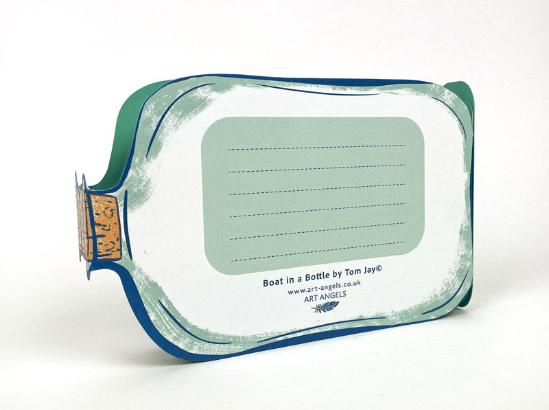 Art Angels 3D 'Boat in a Bottle' by Tom Jay Greetings Card