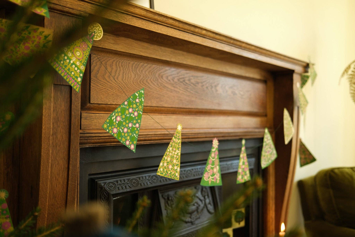 Midcentury Trees Sewn Garland