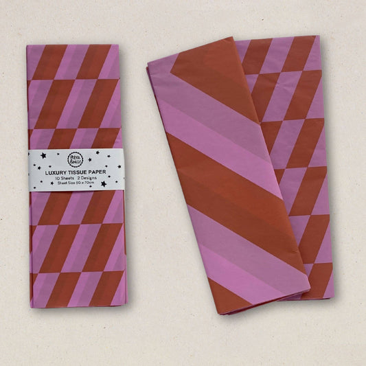 Luxury Patterned Tissue Paper Gift Wrap | Lilac/Rust