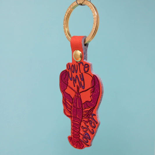You're My Lobster Key Fob: Coral
