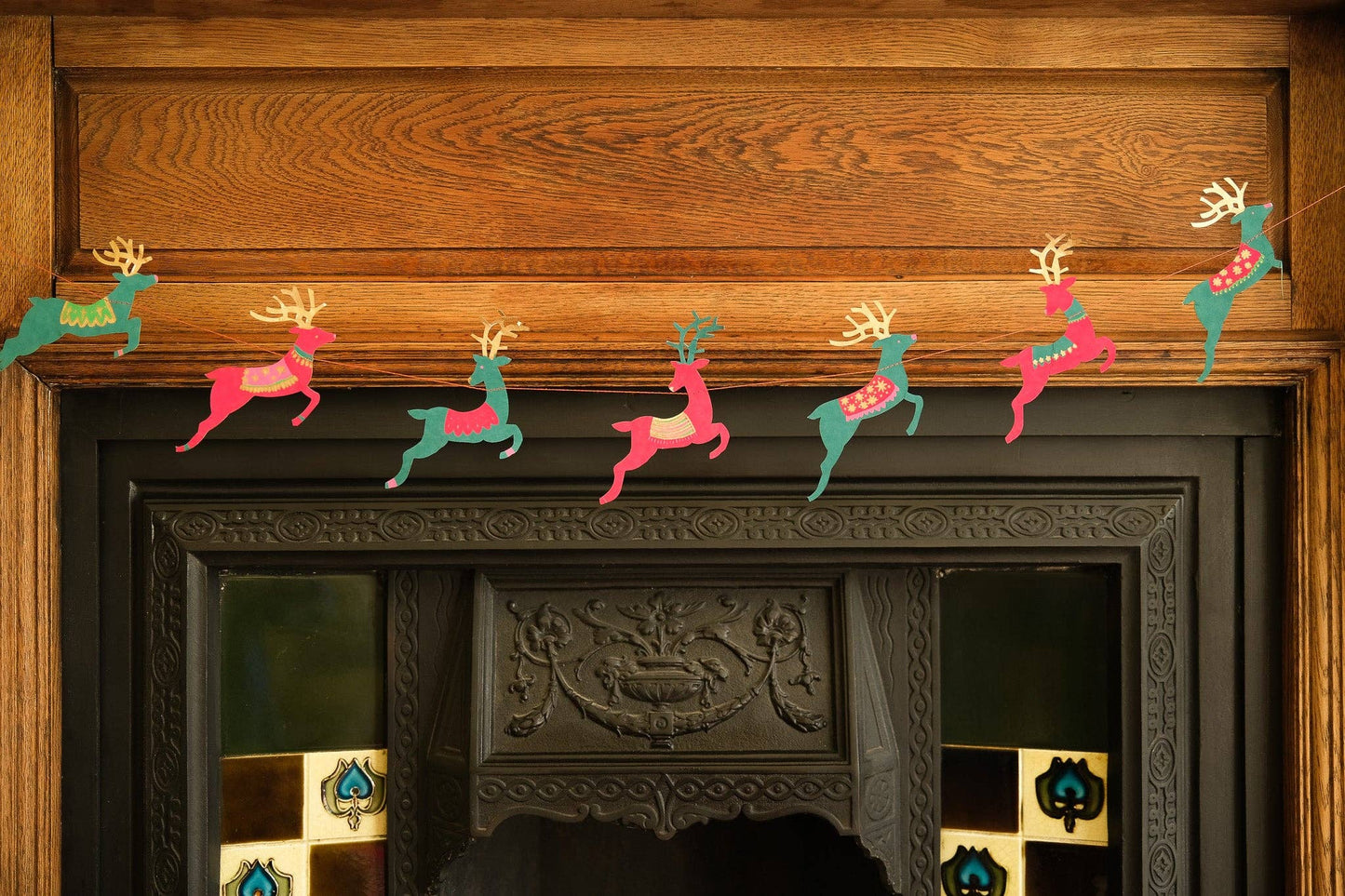 Bright Reindeer Sewn Garland