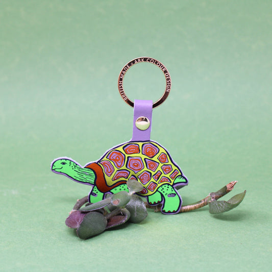 'Easy Going' Tortoise Key Fob: Lilac