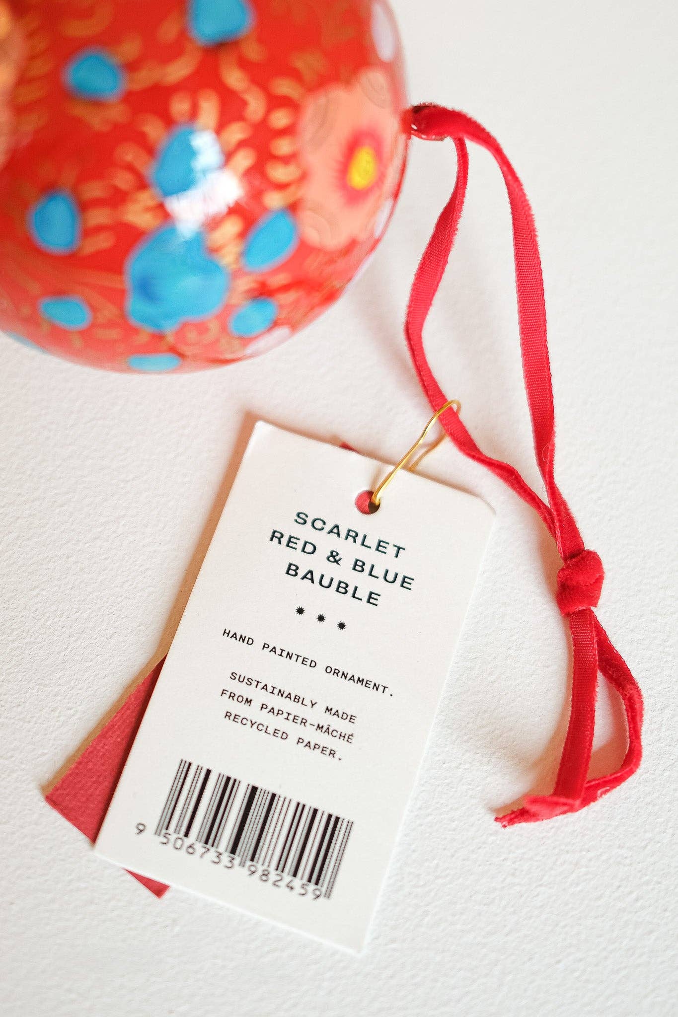 Scarlet Red and Blue Bauble