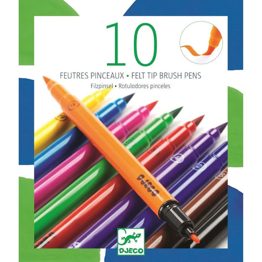 Djeco Felt Tip Brush Pens - Classic Colours