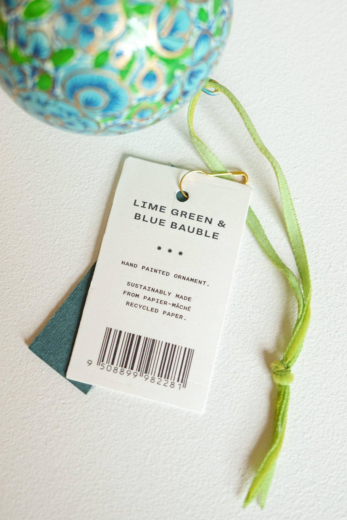 Lime Green and Blue Bauble