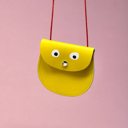 Googly Eye String Purse: Yellow