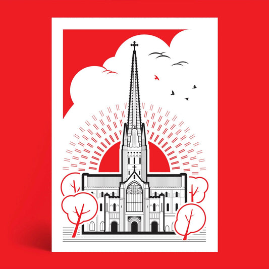 Revolutionary Norwich Cathedral A3 Screen Print