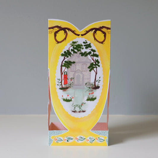 Art Angels 3D 'Finches & Folly' Polly Fern Die-Cut Paper Romantic Vase Greeting Card